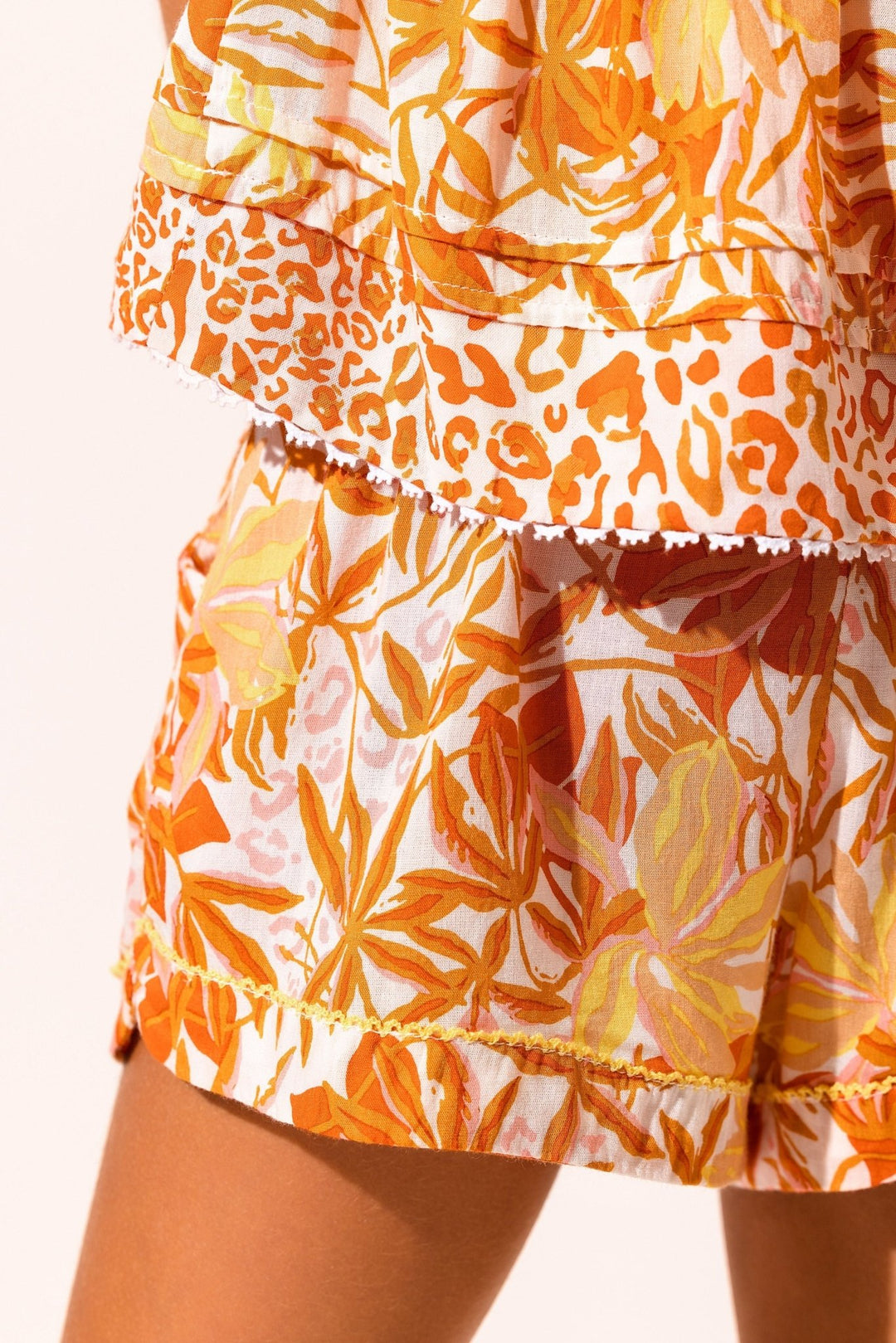 Kids shorts by Poupette St Barth, Rachel Gold Orchid, featuring lightweight fabric and a comfortable fit with stylish design.