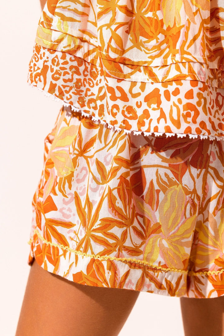 Kids shorts by Poupette St Barth, Rachel Gold Orchid, featuring lightweight fabric and a comfortable fit with stylish design.