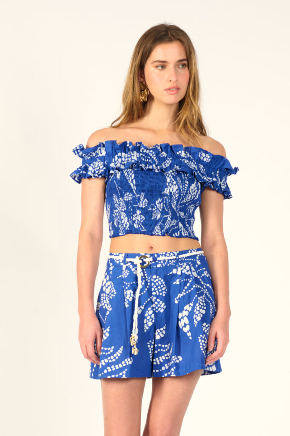 Blue Austral shorts – Short Chantal by Poupette St Barth, front view