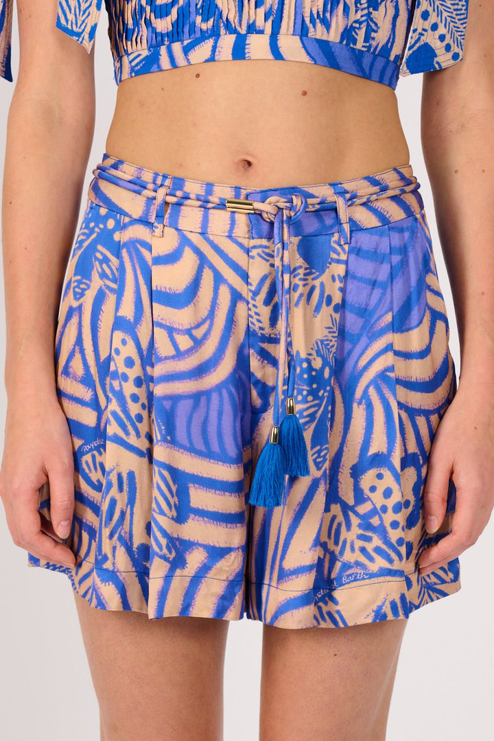 Blue Japonism shorts – Short Chantal by Poupette St Barth, view 3