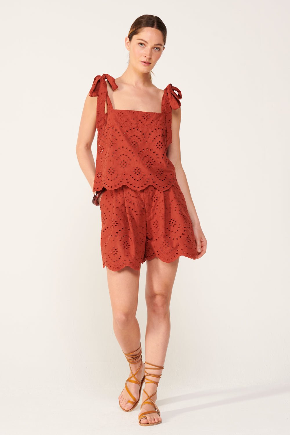 Paprika shorts – Short Chantal by Poupette St Barth, front view