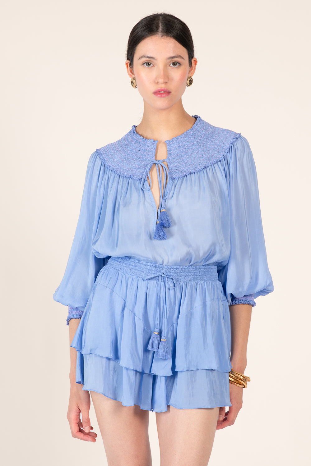 Persian Blue shorts – Short Thalia by Poupette St Barth, view 2
