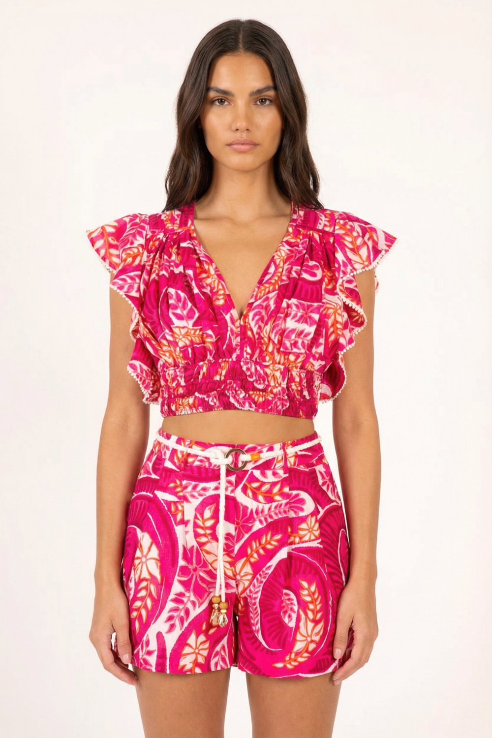 Pink Holy Snake shorts – Short Chantal by Poupette St Barth, front view