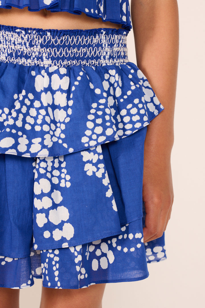 Girls' Blue Austral skirt – Mini Skirt Lilas by Poupette St Barth, view 3