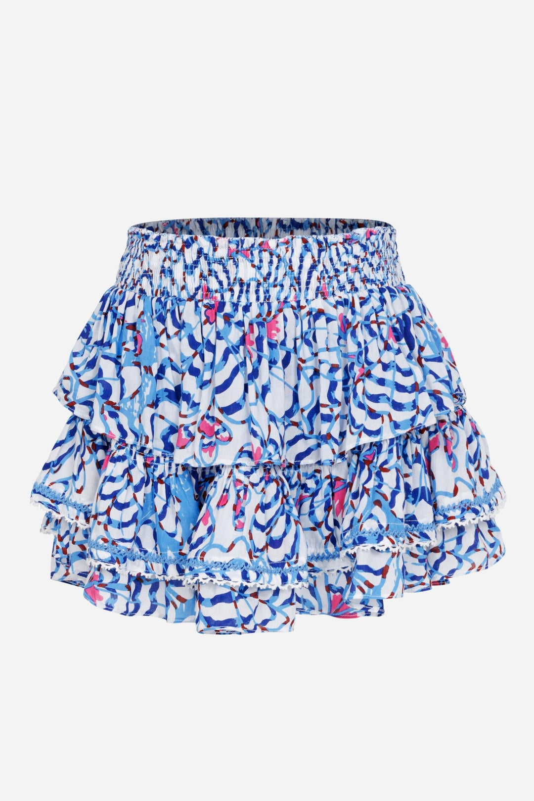 Girls' Blue Wings Flower skirt – Mini Skirt Ariane by Poupette St Barth, front view