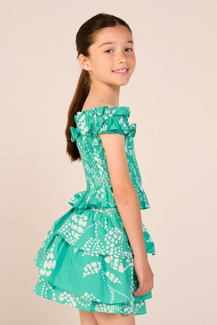 Girls' Mint Austral skirt – Mini Skirt Lilas by Poupette St Barth, view 2