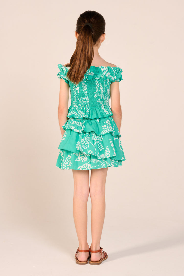 Girls' Mint Austral skirt – Mini Skirt Lilas by Poupette St Barth, view 4