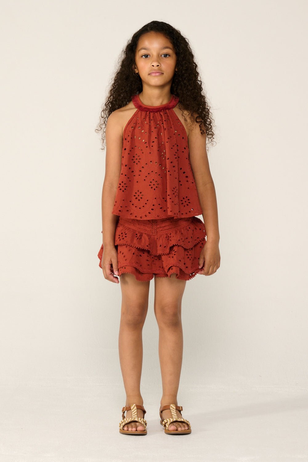 Girls' Paprika skirt – Mini Skirt Alizee by Poupette St Barth, front view