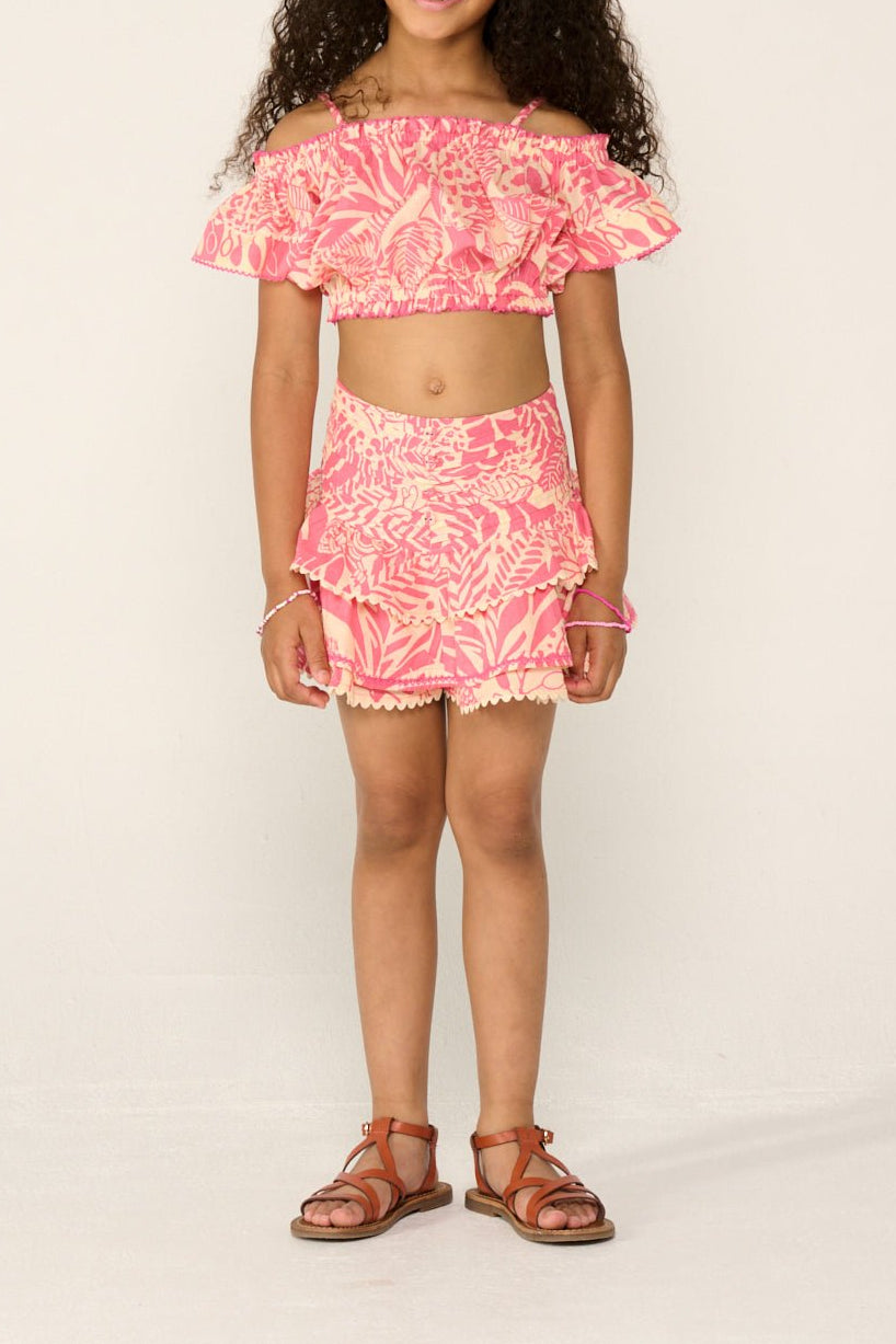 Mini Skirt Alizee for girls - Pink Toucan Mini Skirt Alizee for girls - Pink Toucan