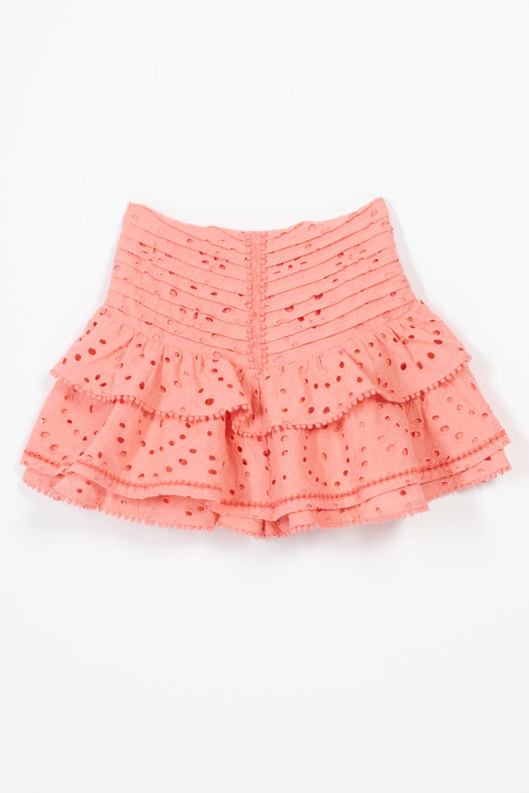 Girls' Warm Peach skirt – Mini Skirt Alizee by Poupette St Barth, front view