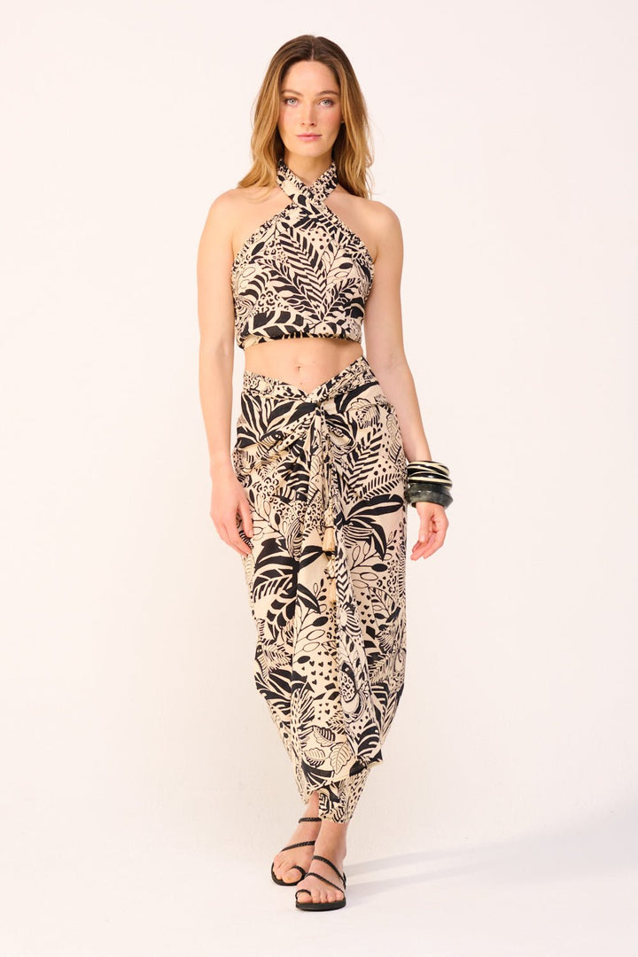 Black Toucan skirt – Long Skirt Uma by Poupette St Barth, view 2