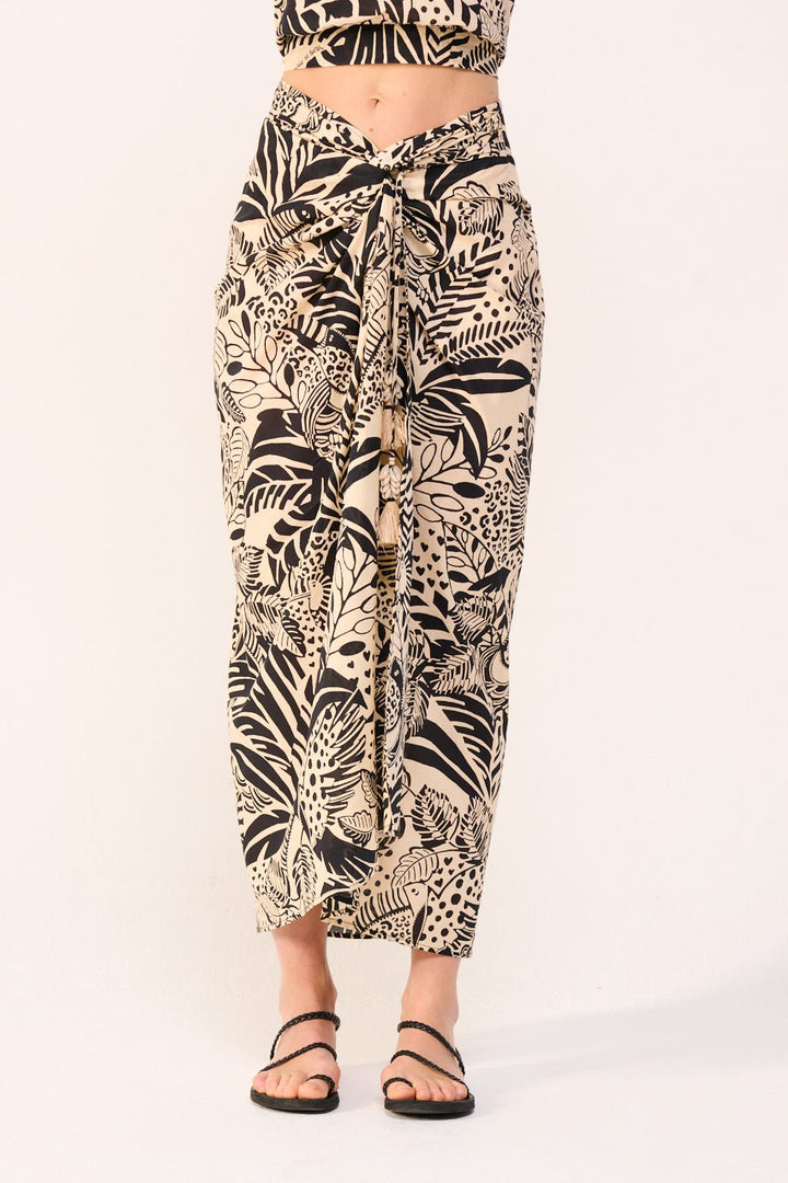 Black Toucan skirt – Long Skirt Uma by Poupette St Barth, view 4