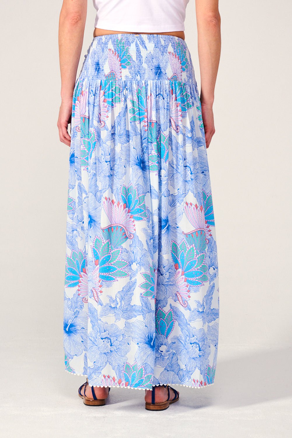 Blue Padang skirt – Long Skirt Carla by Poupette St Barth, view 4