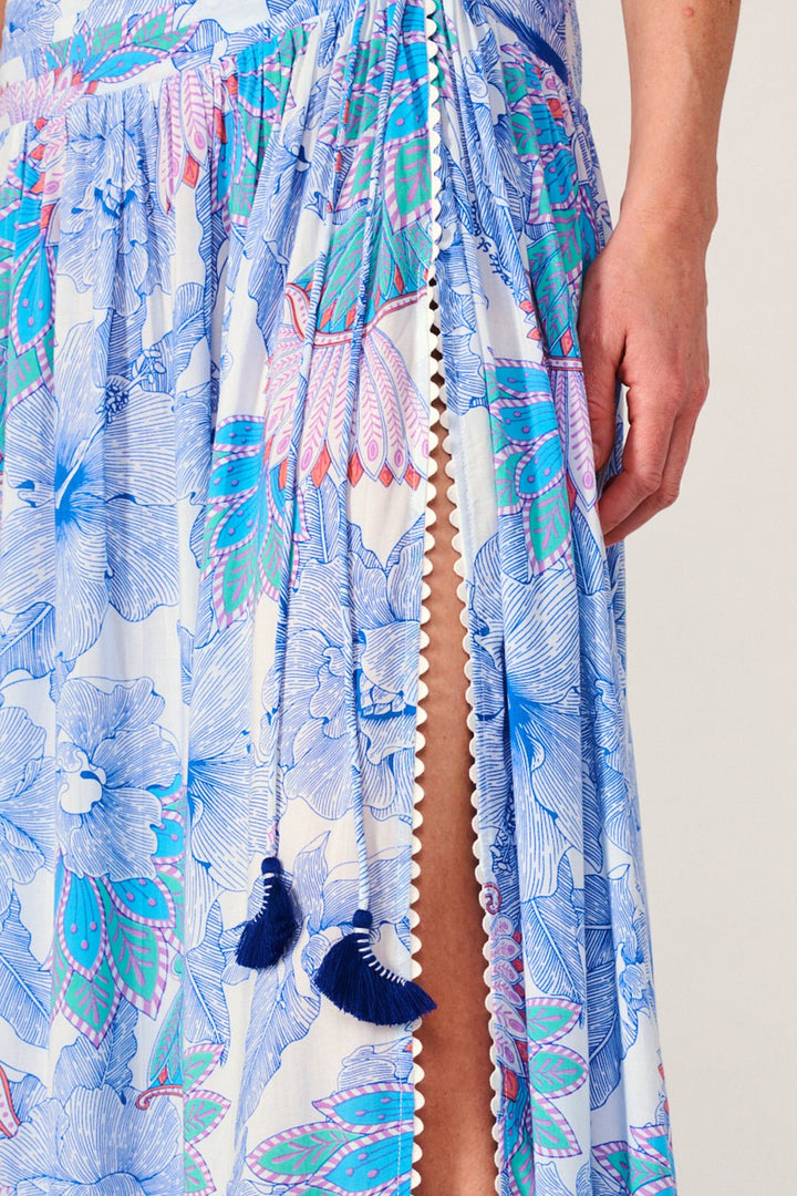 Blue Padang skirt – Long Skirt Carla by Poupette St Barth, view 6