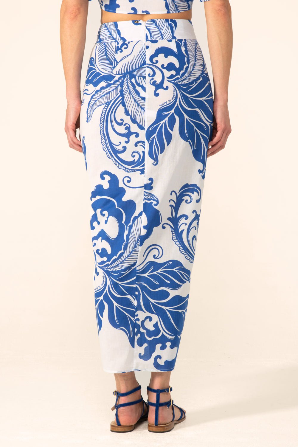 Blue Reef Wave skirt – Long Skirt Uma by Poupette St Barth, view 4