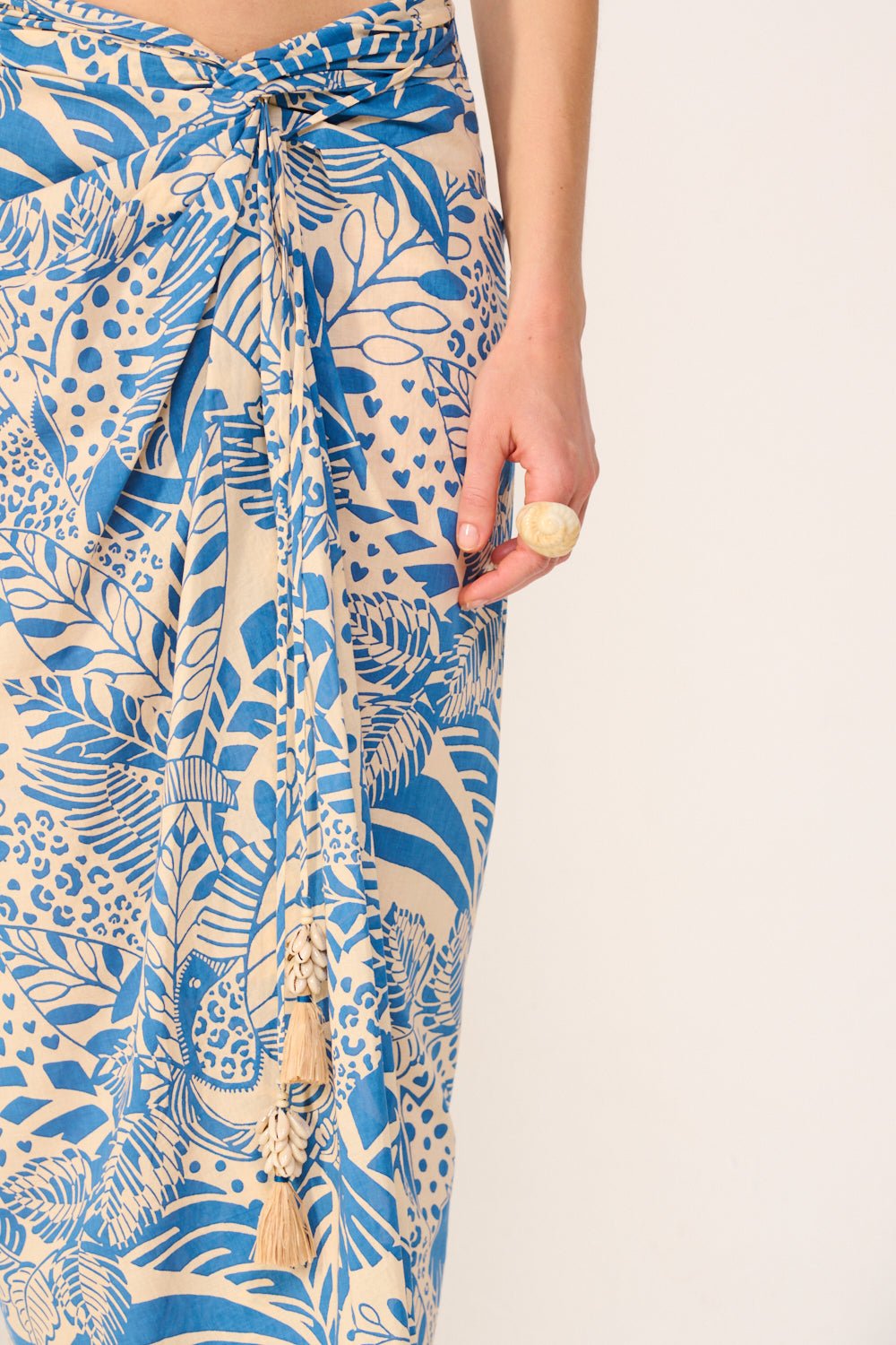 Blue Toucan skirt – Long Skirt Uma by Poupette St Barth, view 4