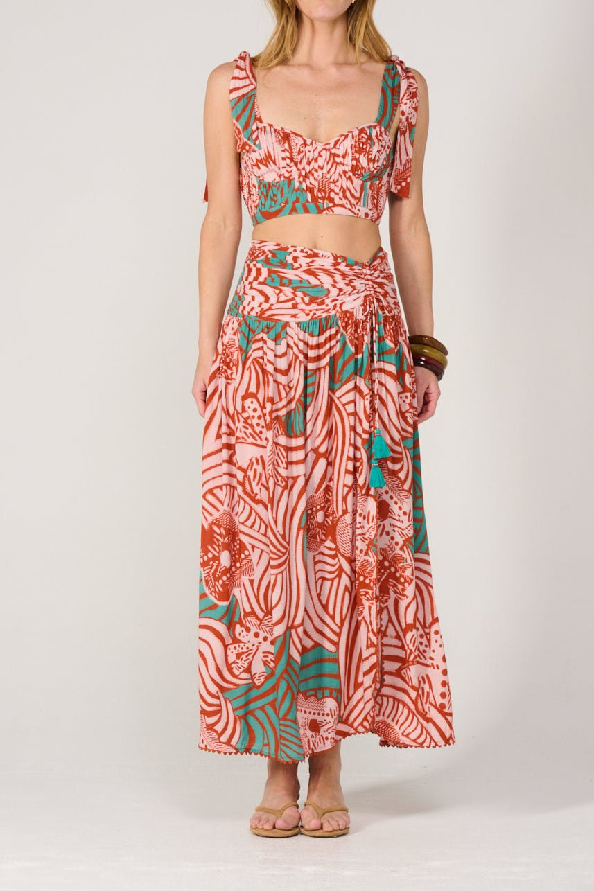 Long Skirt Carla - Brick Japonism | Poupette St Barth
