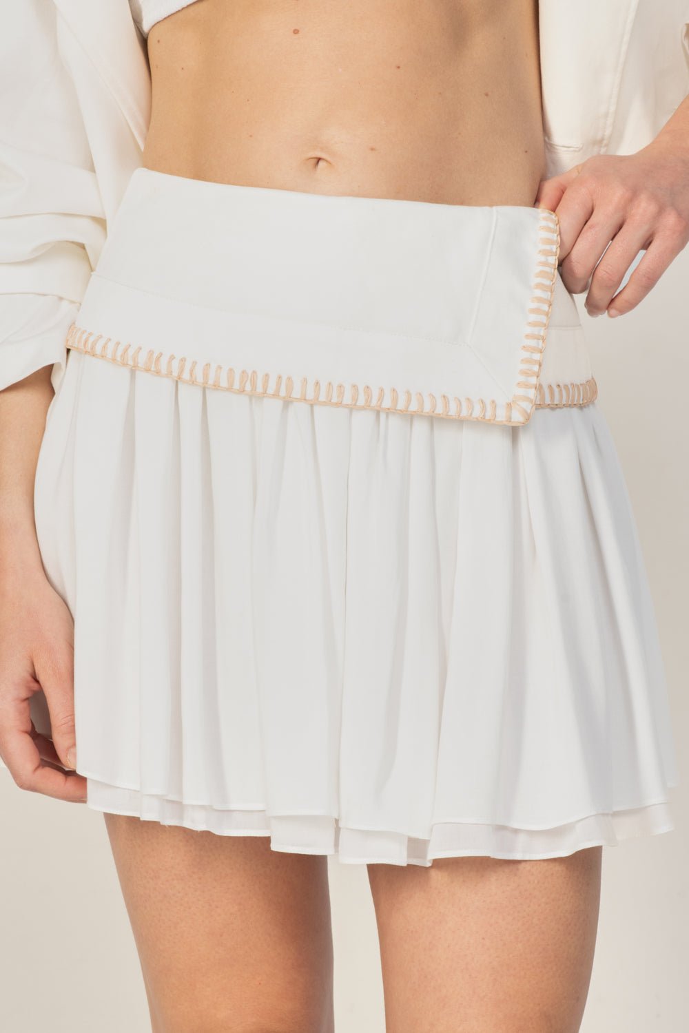 Natural White Provence skirt – Mini Skirt Isla by Poupette St Barth, view 4