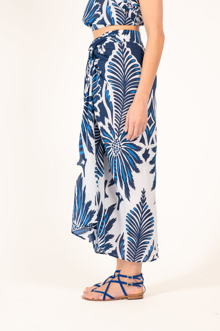 Navy Cartagena skirt – Long Skirt Uma by Poupette St Barth, view 5