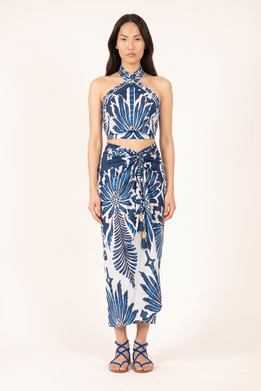 Navy Cartagena skirt – Long Skirt Uma by Poupette St Barth, view 2