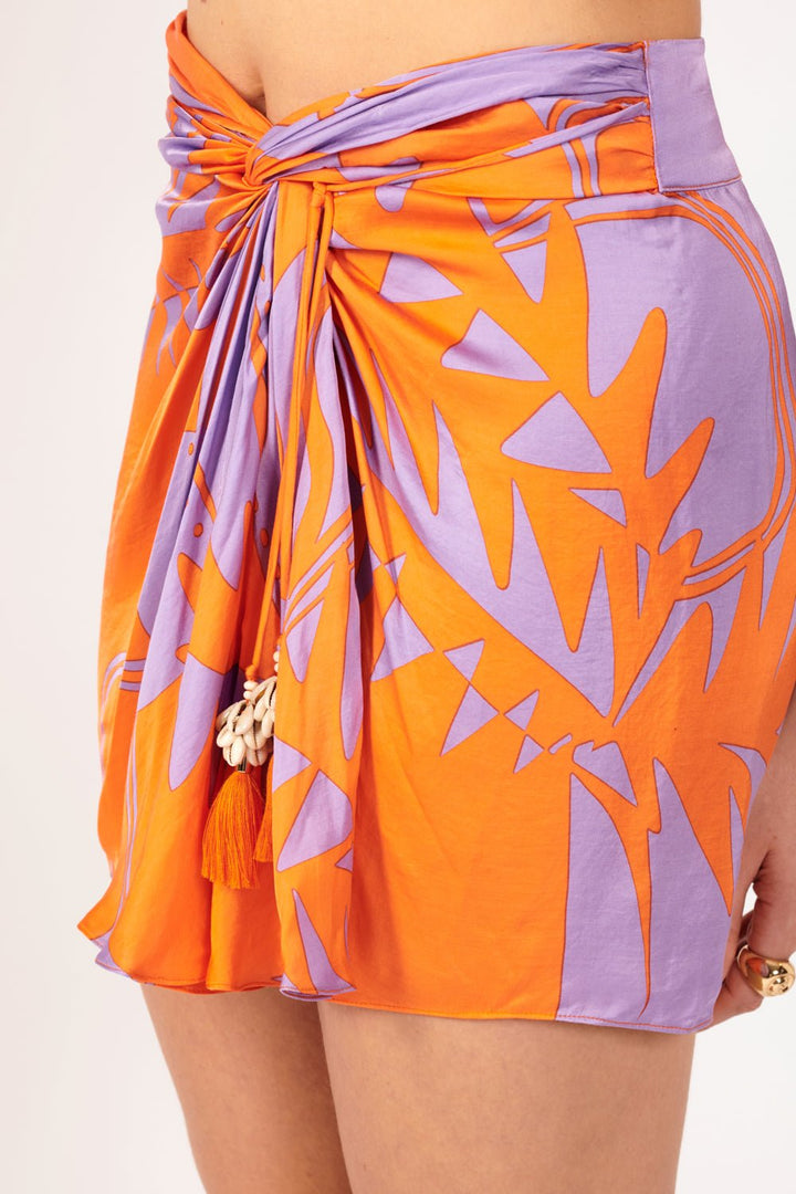 Orange Oasis skirt – Mini Skirt Tilda by Poupette St Barth, view 4