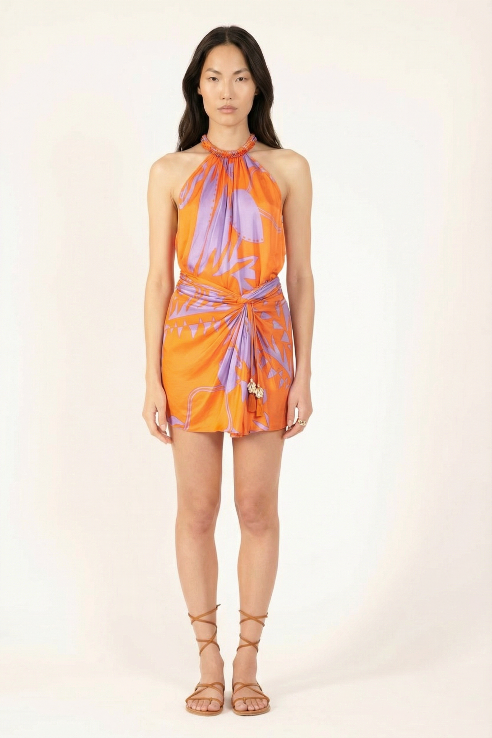 Orange Oasis skirt – Mini Skirt Tilda by Poupette St Barth, front view