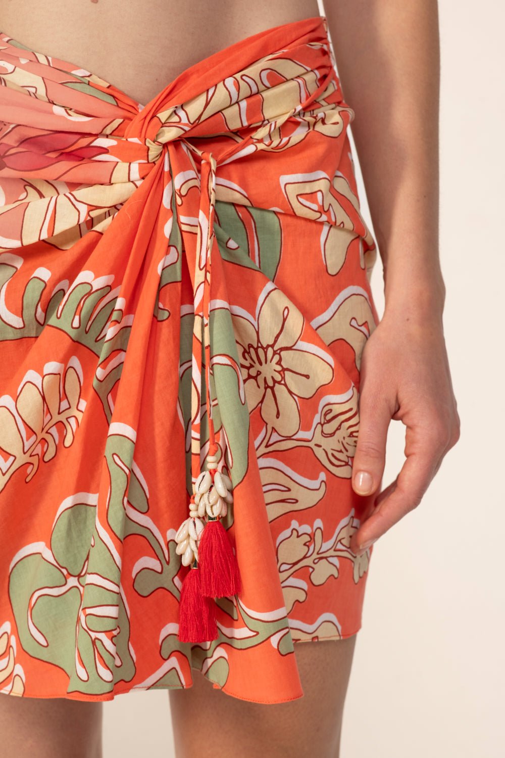 Orange Ritual skirt – Mini Skirt Tilda by Poupette St Barth, view 5