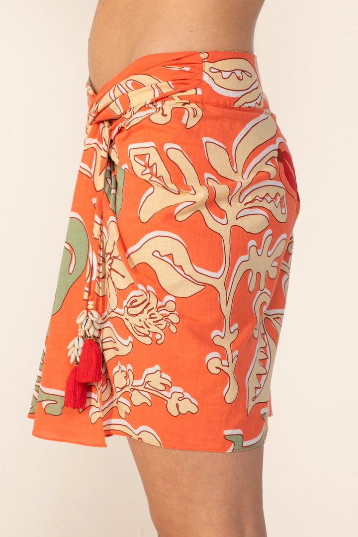 Orange Ritual skirt – Mini Skirt Tilda by Poupette St Barth, view 6
