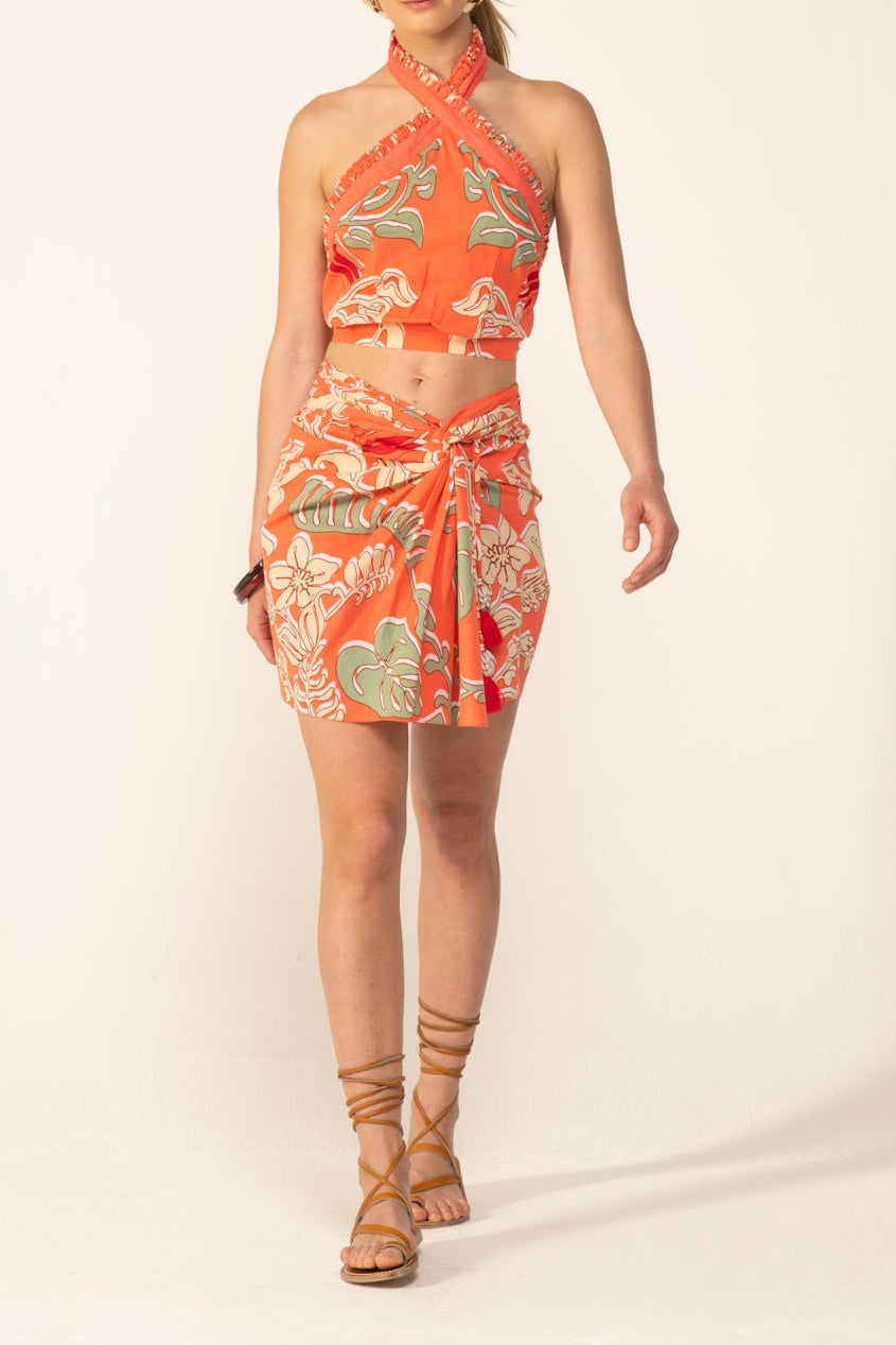 Mini Skirt Tilda - Orange Ritual | Poupette St Barth