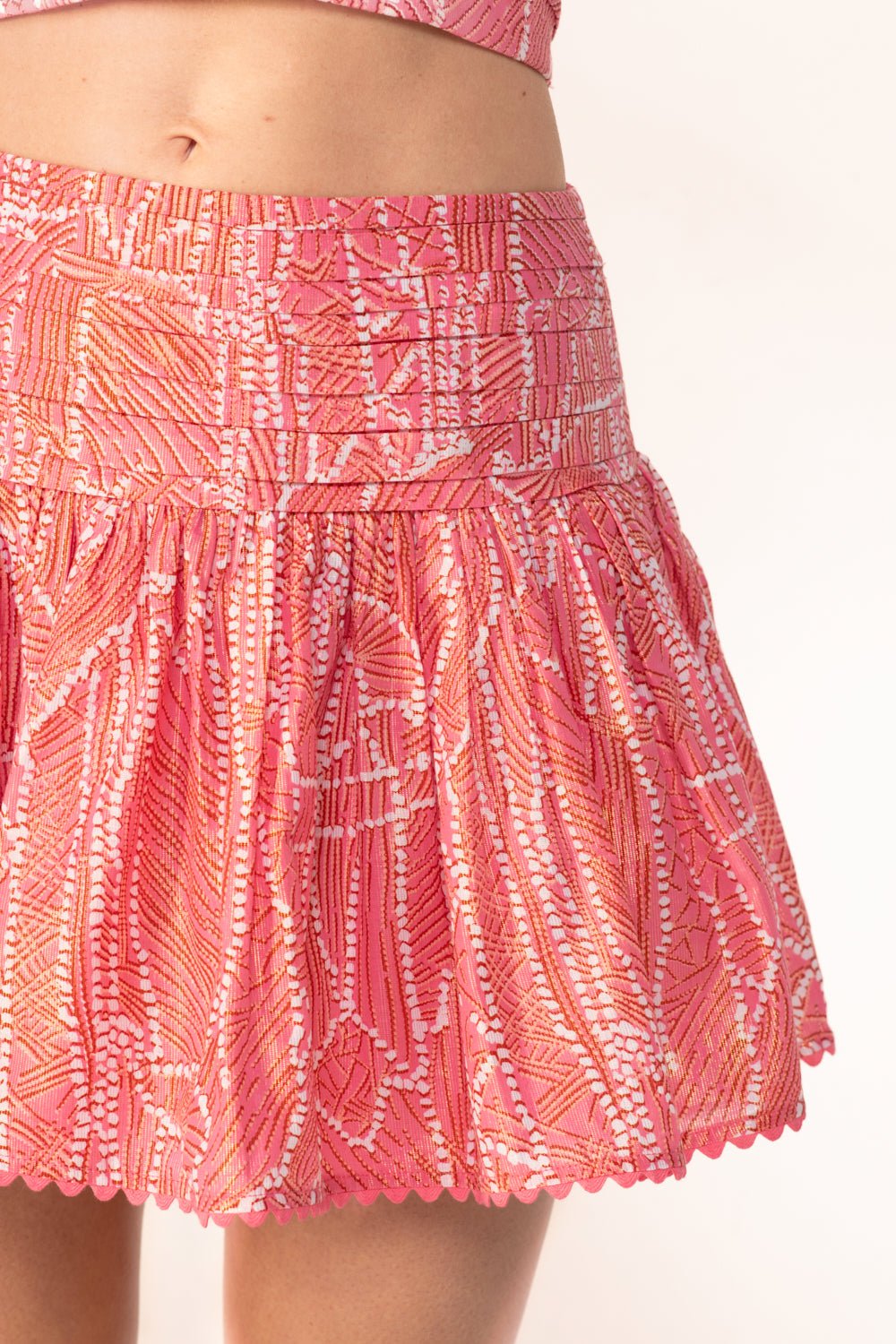 Pink Akoya skirt – Mini Skirt Colleen by Poupette St Barth, view 3
