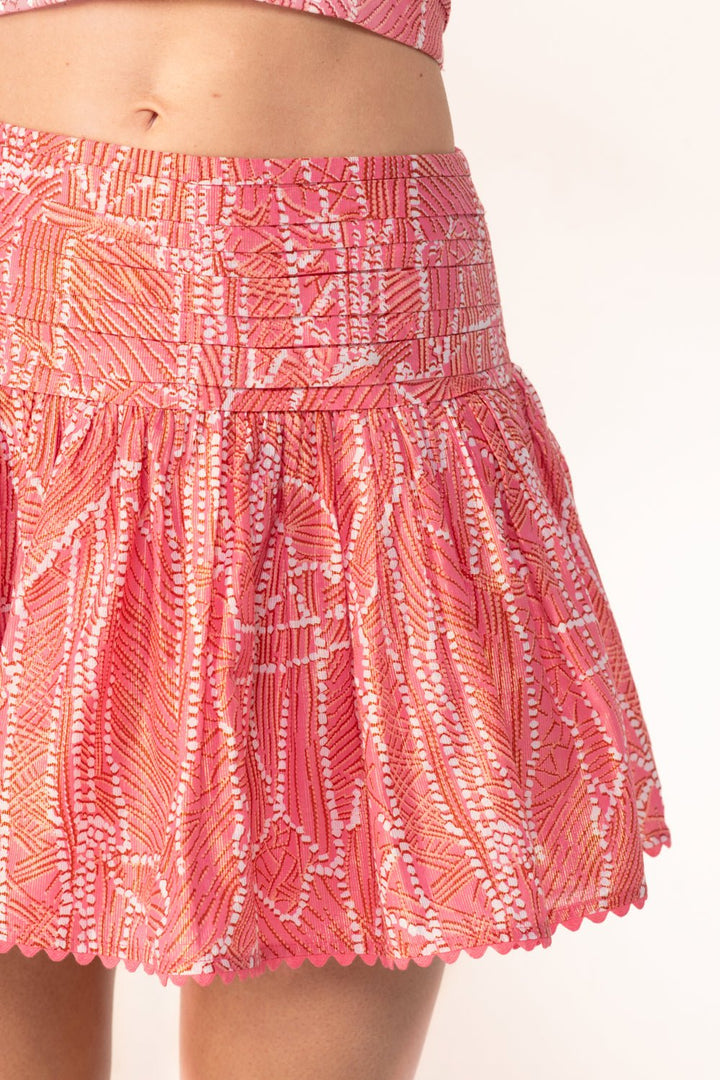 Pink Akoya skirt – Mini Skirt Colleen by Poupette St Barth, view 3