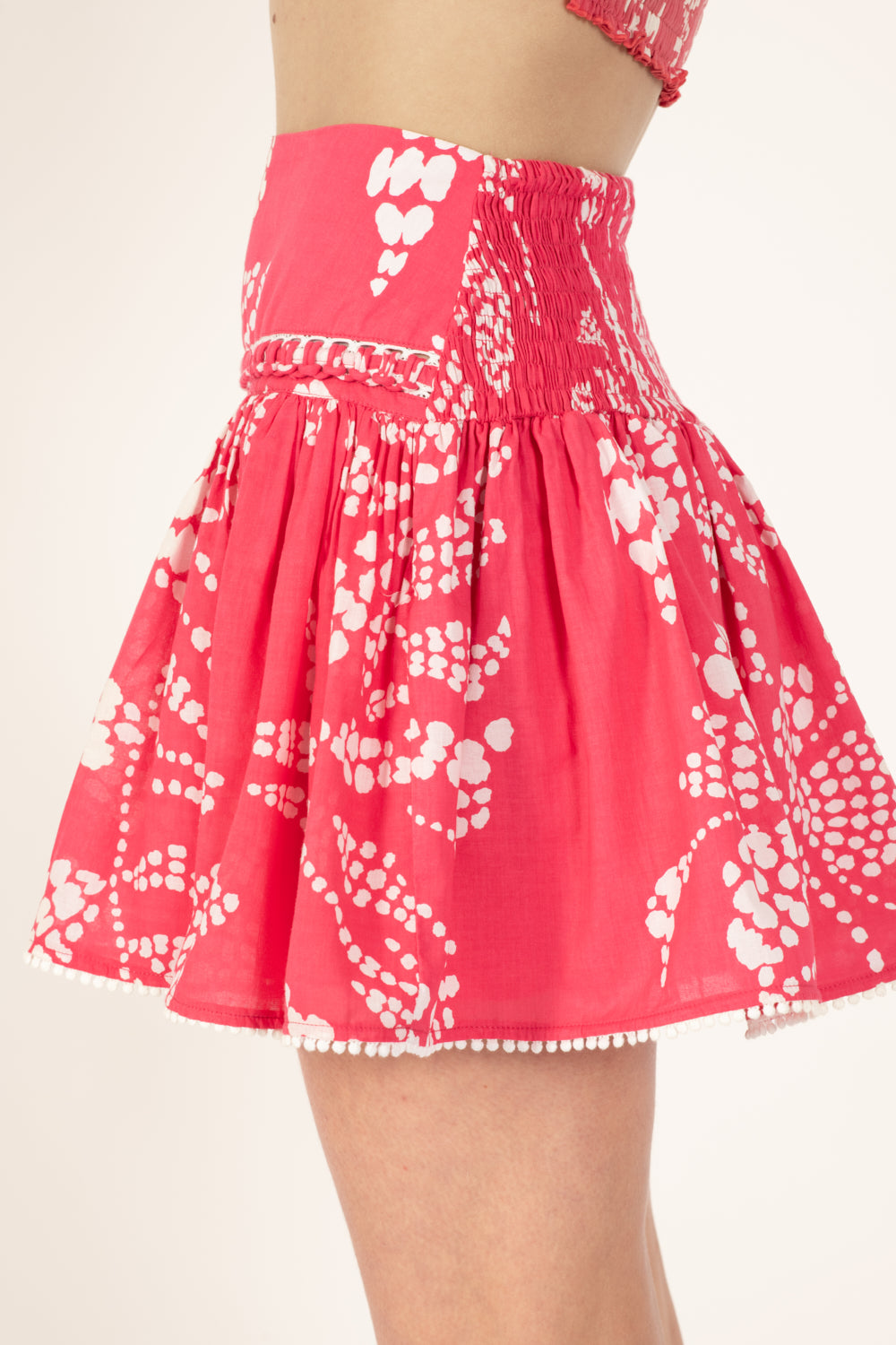 Pink Austral skirt – Mini Skirt Angele by Poupette St Barth, view 4