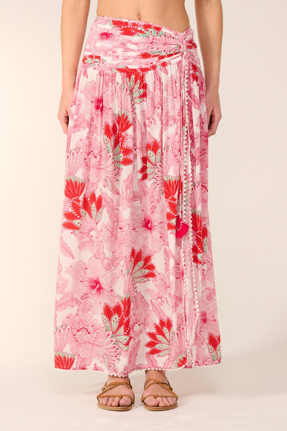Pink Padang skirt – Long Skirt Carla by Poupette St Barth, view 5