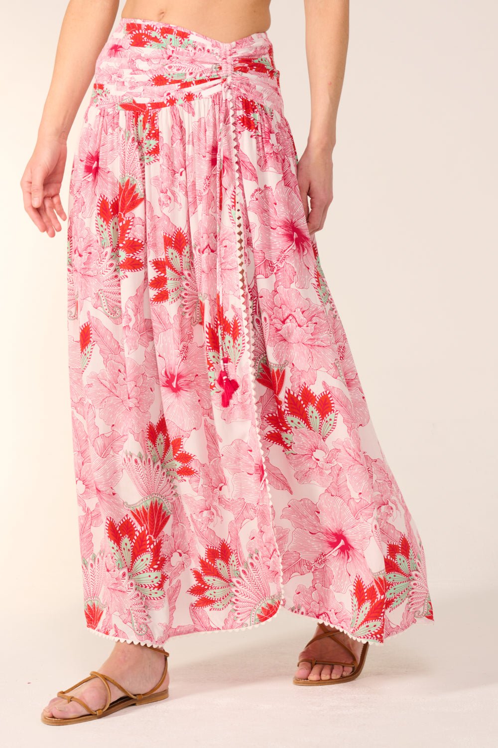 Pink Padang skirt – Long Skirt Carla by Poupette St Barth, view 6