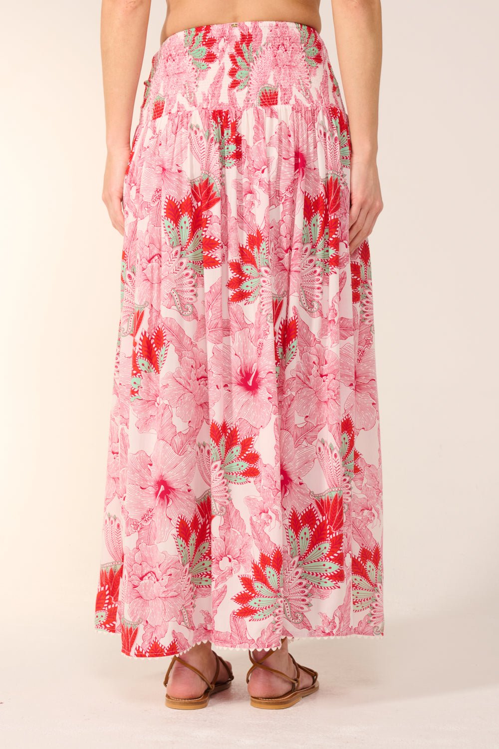 Pink Padang skirt – Long Skirt Carla by Poupette St Barth, view 9