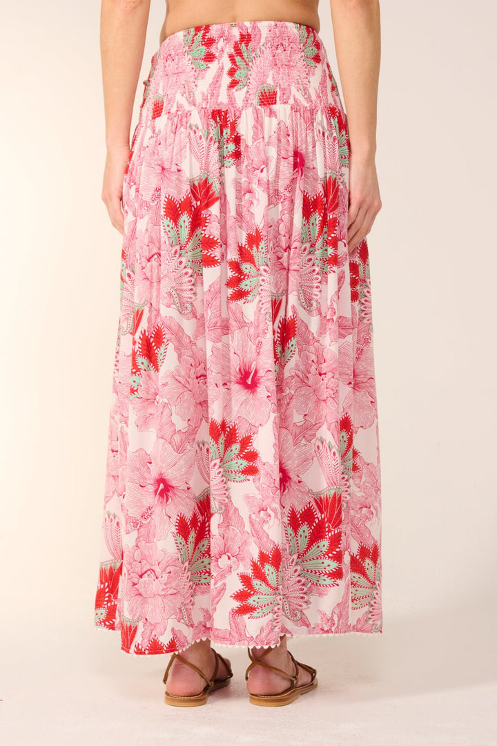 Pink Padang skirt – Long Skirt Carla by Poupette St Barth, view 9
