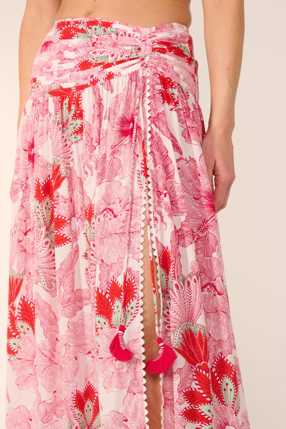 Pink Padang skirt – Long Skirt Carla by Poupette St Barth, view 7