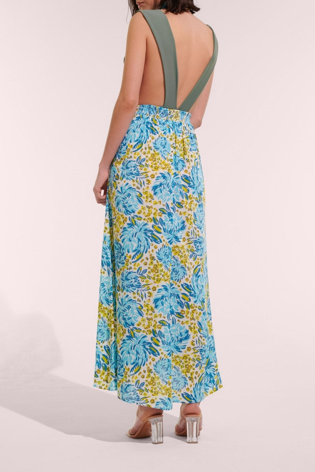 Blue Krysan skirt – Long Skirt Bilitis by Poupette St Barth, view 2