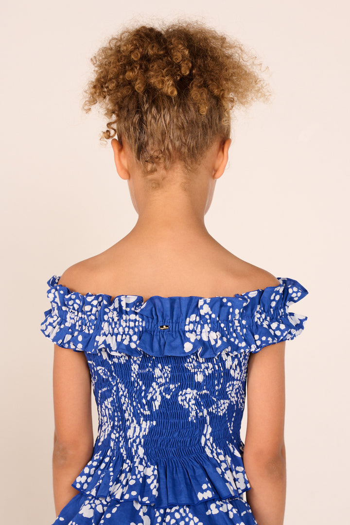 Girls' Blue Austral top – Top Alitza by Poupette St Barth, view 4