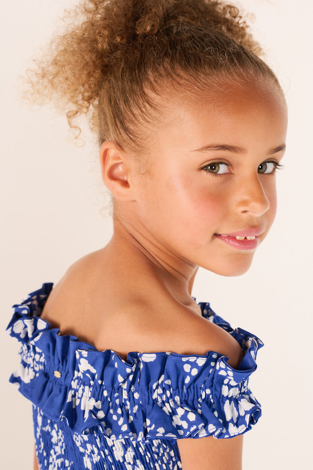 Girls' Blue Austral top – Top Alitza by Poupette St Barth, view 3