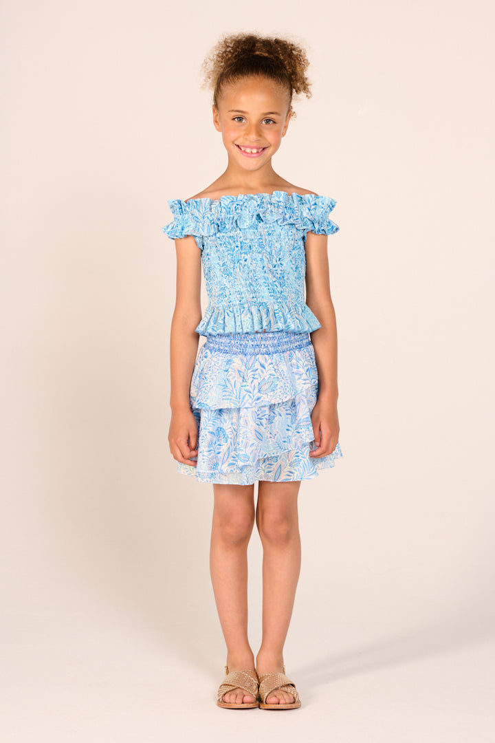Girls' Blue Palmarosa top – Top Alitza by Poupette St Barth, view 2