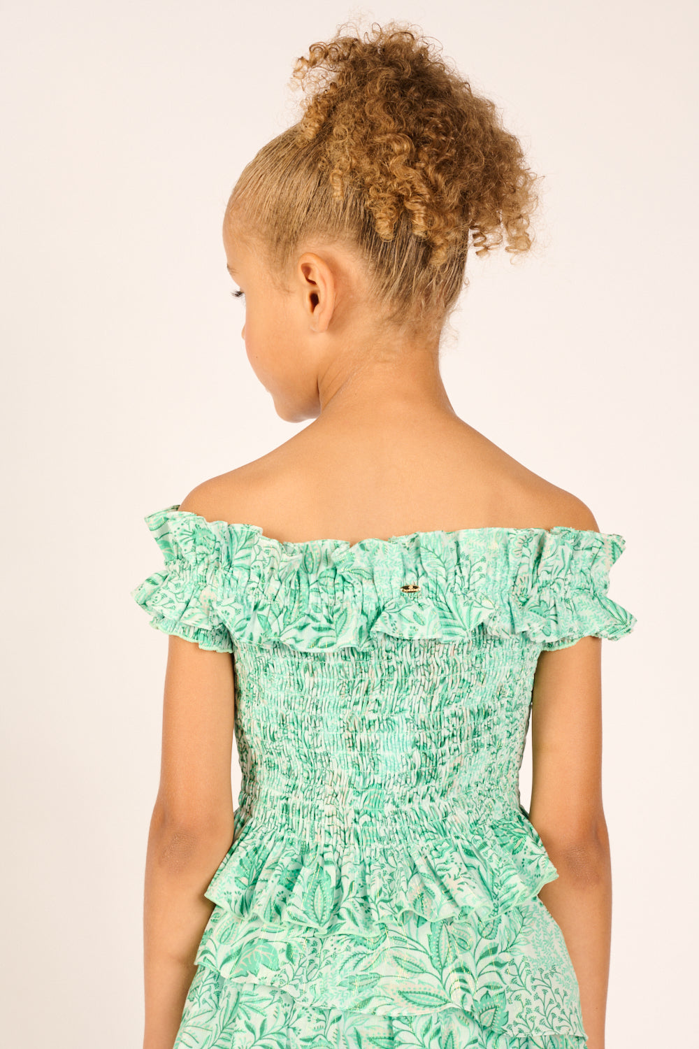 Girls' Green Palmarosa top – Top Alitza by Poupette St Barth, view 6