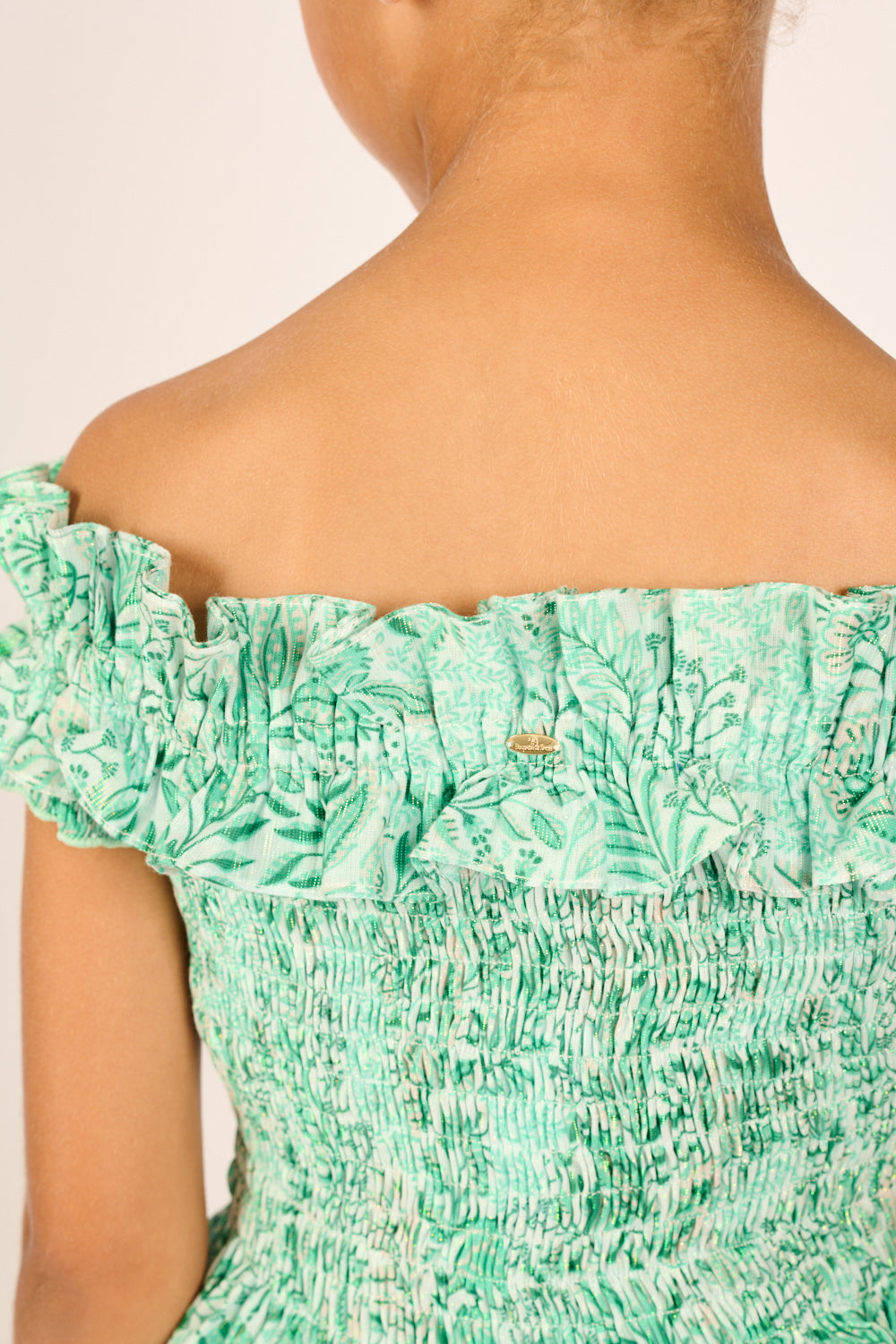 Girls' Green Palmarosa top – Top Alitza by Poupette St Barth, view 7