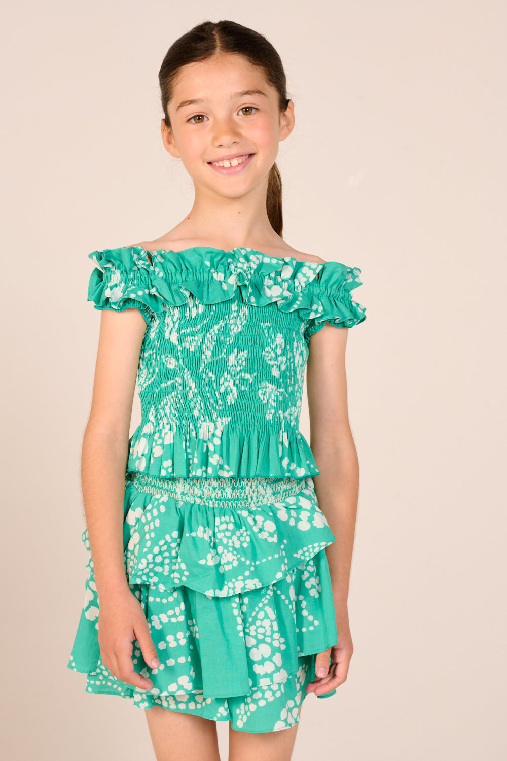 Girls' Mint Austral top – Top Alitza by Poupette St Barth, front view