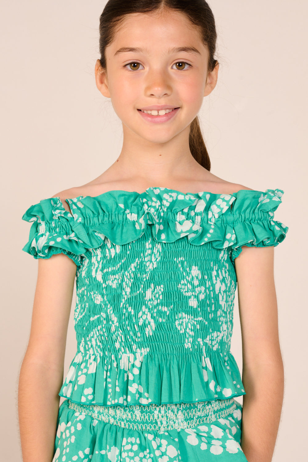 Girls' Mint Austral top – Top Alitza by Poupette St Barth, view 2