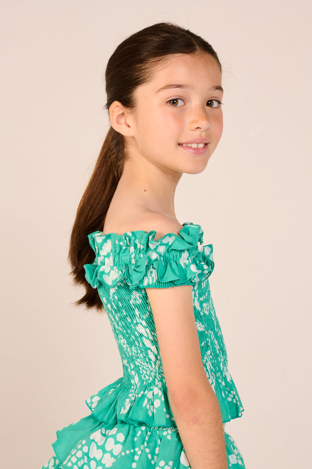 Girls' Mint Austral top – Top Alitza by Poupette St Barth, fabric detail