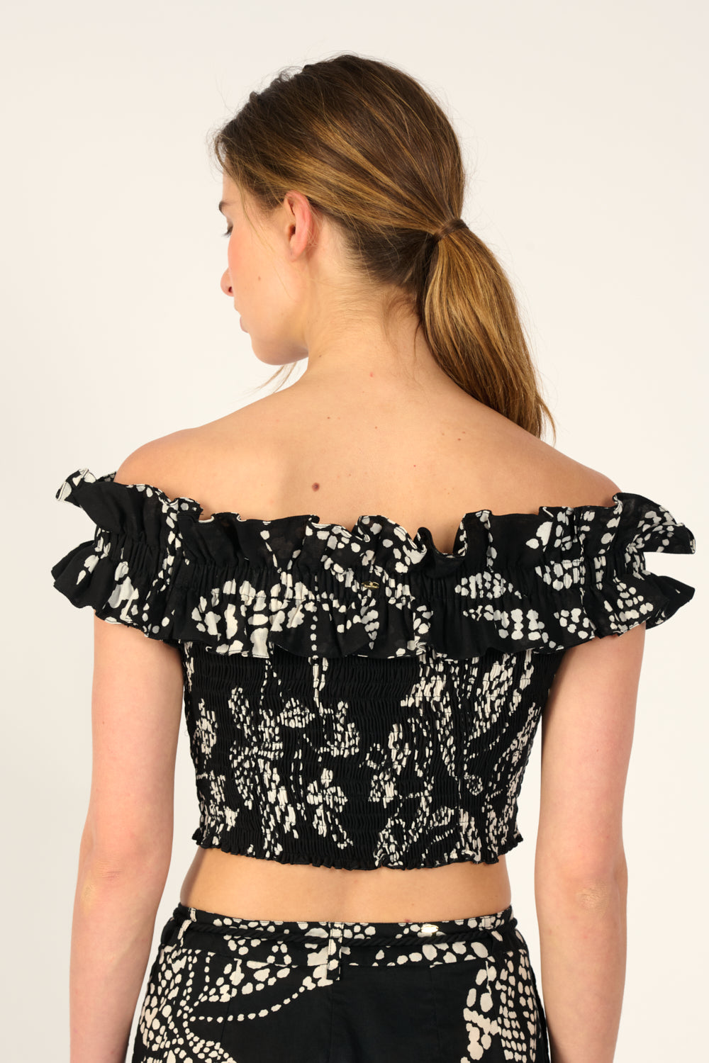 Black Austral top – Top Alitza by Poupette St Barth, view 4