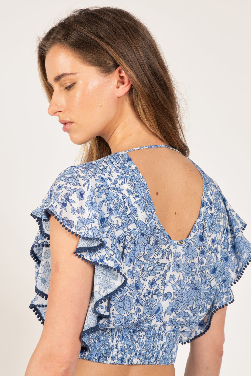 Blue Aquaflora top – Top Pearl by Poupette St Barth, view 6