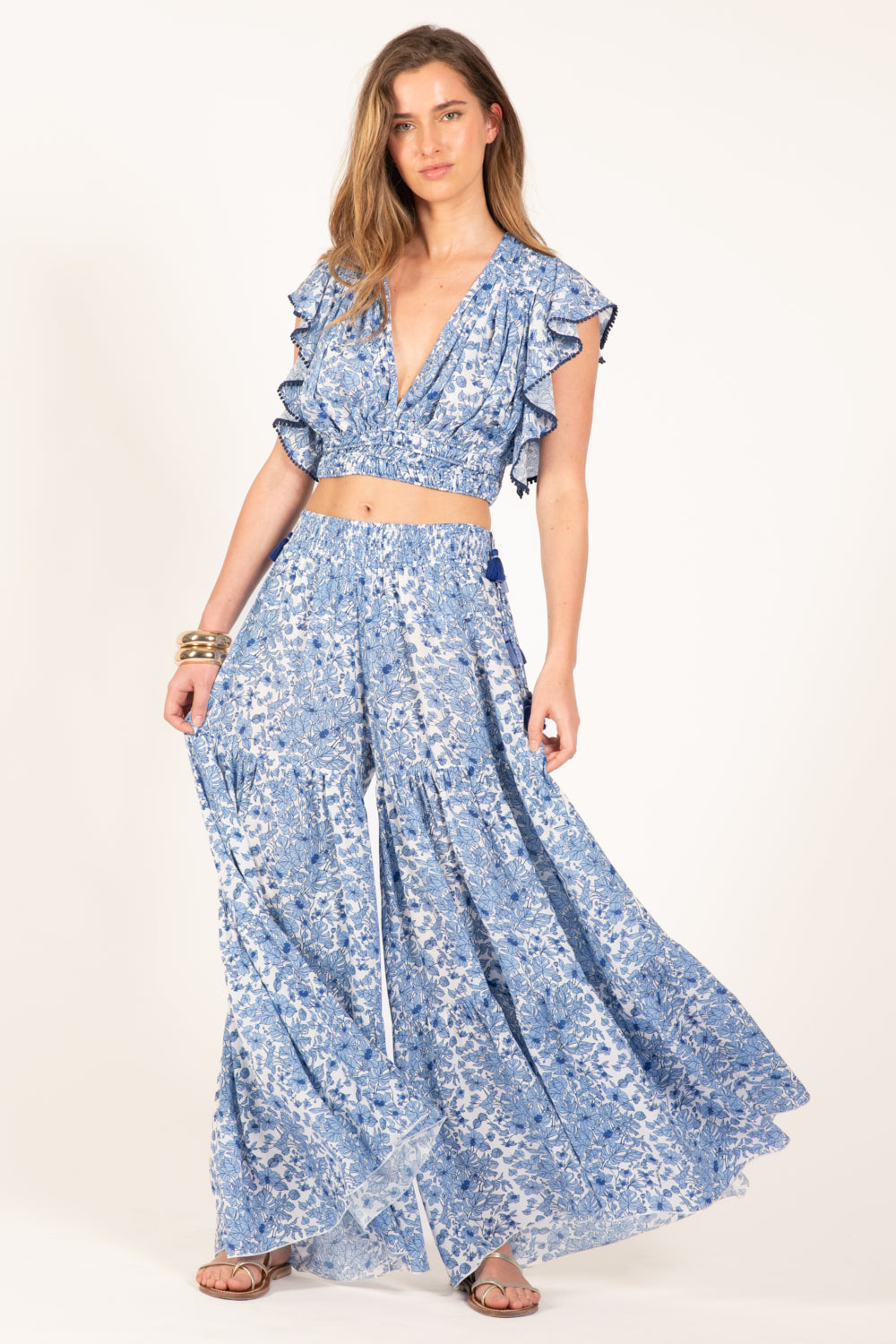 Blue Aquaflora top – Top Pearl by Poupette St Barth, view 2