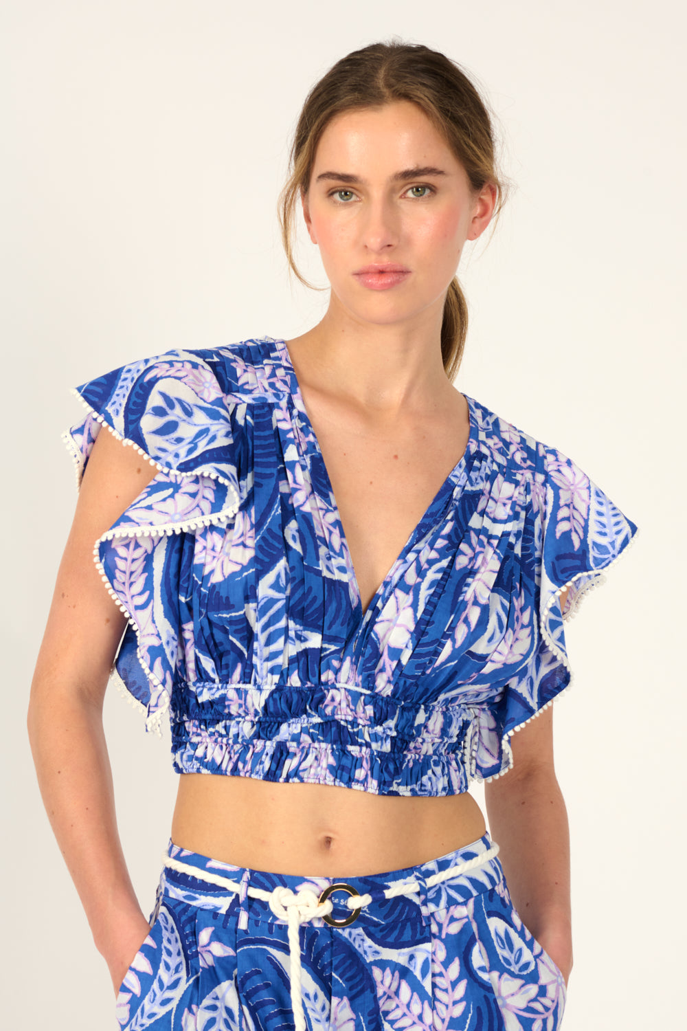 Blue Holy Snake top – Top Pearl by Poupette St Barth, view 2